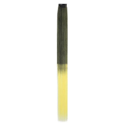 New Stripe Printed Clip in Hair Extensions Synthetic Straight Hair Highlights Colorful 18 Inches Wig Hairpieces Girls