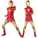 2025 Anime Iron Man Cosplay Costume Superhero Iron Man Boys Girls Jumpsuit Cloak Outfit Halloween Carnival Costumes Jumpsuits