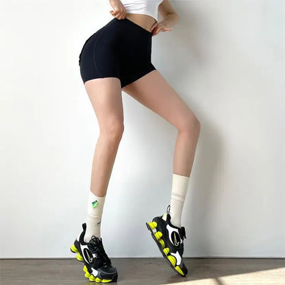 TRY TO BN Women Sport Shorts Pockets Gym Sexy High Waist Workout Push Up Booty Scrunch Biker Shorts Pants Fitness Cycling Tights