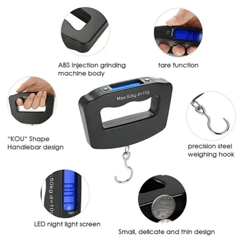 Digital Luggage Scale Electronic Portable Suitcase Travel Weighs With Backlight Electronic Travel Hanging Scales
