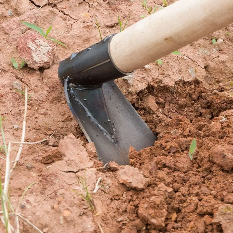 Durable Garden Hoe Household Outdoor Farming Tools Forging Weeding Hoe for Digging Soil Planting Vegetables Flowers