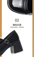 Women Shoes 2024 New Fashion Retro Round Toe Soft Leather Casual Mary Jane Shoes Shallow Mouth Waterproof Platform Shoes