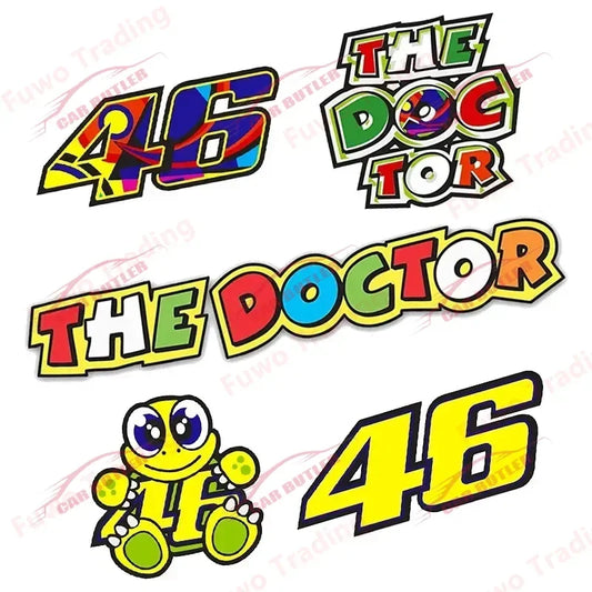 Hot Sell High Car Sticker Quality Exterior Accessories The Doctor Rossi Badge Brand Decor Motorcycle Road Racer AGV Helmet PVC