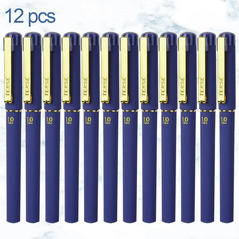 WQN-3/6/12PCS Creative Blue Gel Pen, 1.0mm Nib, High-Quality Blue Ink, Smooth Writing, Suitable For Technical And Office Supplie