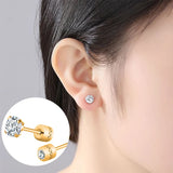 Stainless Steel Crystal Earrings for Men and Women, Non-Fading Earrings, Jewelry, 1 Pair
