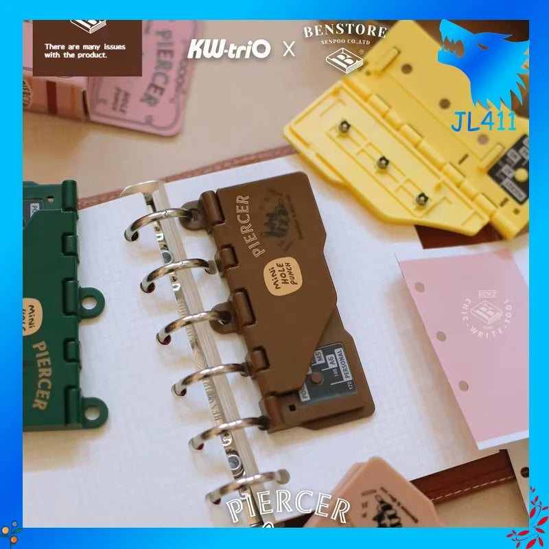 3-Hole 4mm Card Hole Punch Limited Edition Loose Leaf Notebook M5/A7 Portable Binder Punching Machine Office Supplies For 1paper