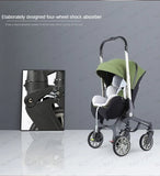 EU STOCK 4in1 baby stroller two-way Multifunctional newborn baby stroller 3in1 Foldable Basket type seat Lightweight Travel Pram