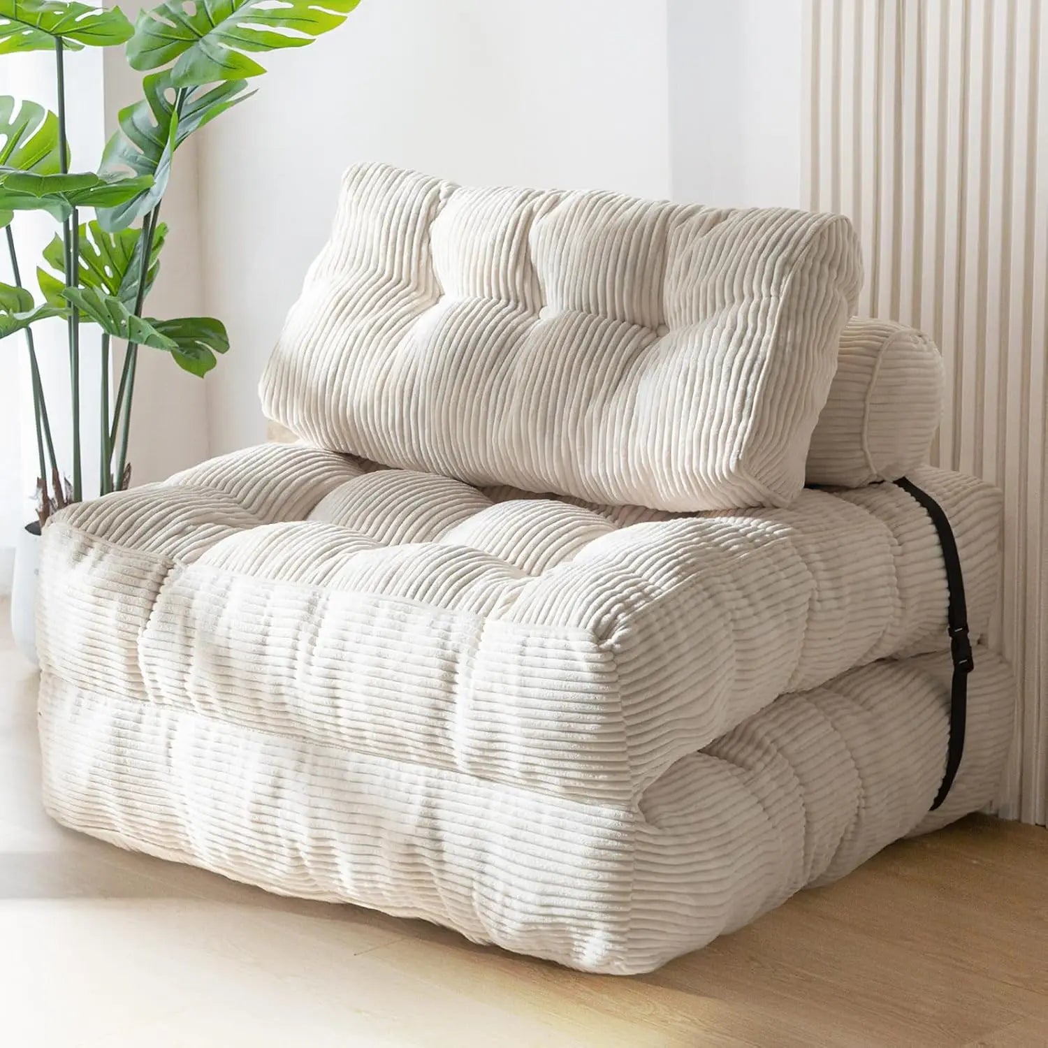 Folding Sofa Bed, Convertible Sleeper Chair with Pillow Foldable Matress, Portable Fold Out Chair Bed Comfy Floor Sofa Lounge