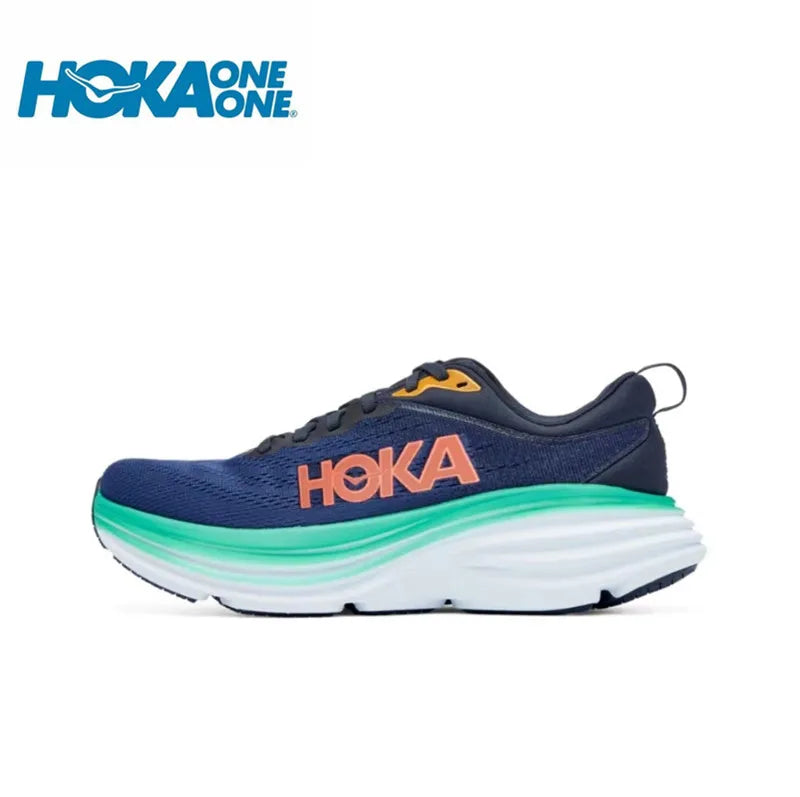HOKA Sport Running Shoes Bondi 8 Breathable Anti Slip Cushioning Road Runs Shoes Men Sport Shoes Lifestyle Outdoor Sneaker Women