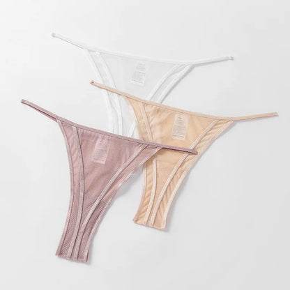 Europe and the United States sexy thong women thin belt thin seamless ice silk breathable thong sports underwear