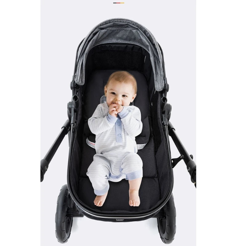 Poussette luxueuse 3 en 1 pour nouveau-né, modèle de voyage et pliable, Cadre Aluminium, Landau, Capote Rabattable