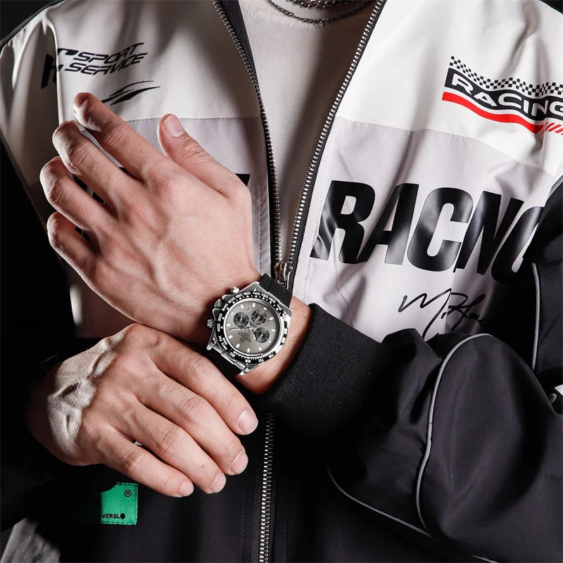 NAVIFORCE Reloj de lujo para hombre, deportivo, resistente al agua, de cuarzo, con correa de silicona, cronógrafo, luminoso, de pulsera, masculino