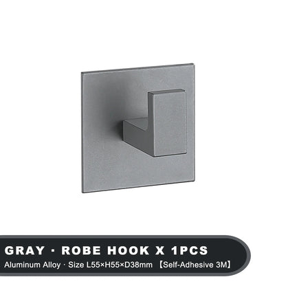 Black Self-Adhesive Wall Hooks For Hanging Keys Clothes Hanger Door 3M Robe Hook Coat Rack Towel Holder Bathroom Accessories