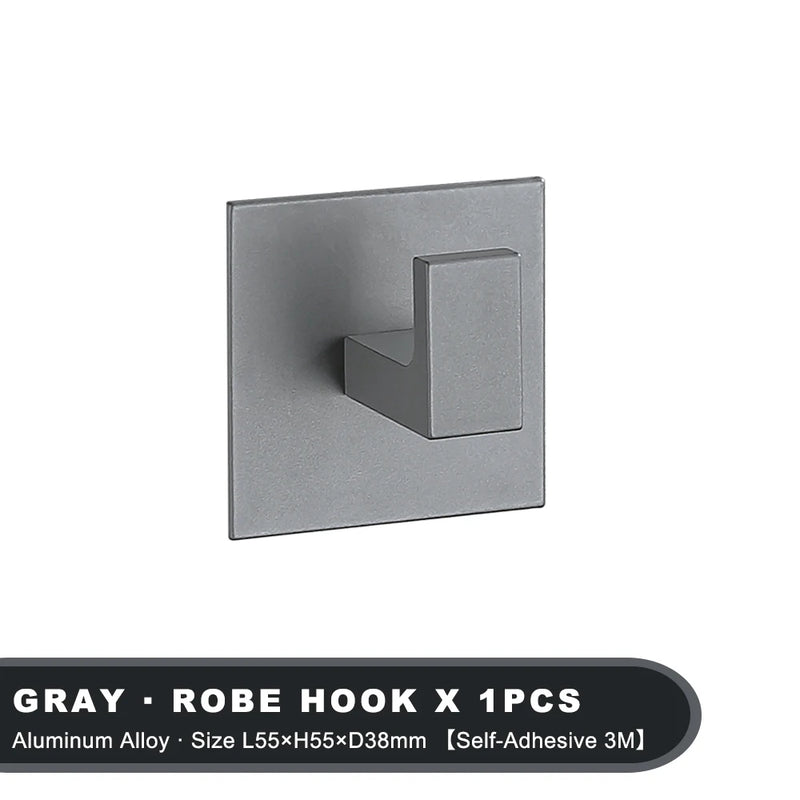 Black Self-Adhesive Wall Hooks For Hanging Keys Clothes Hanger Door 3M Robe Hook Coat Rack Towel Holder Bathroom Accessories