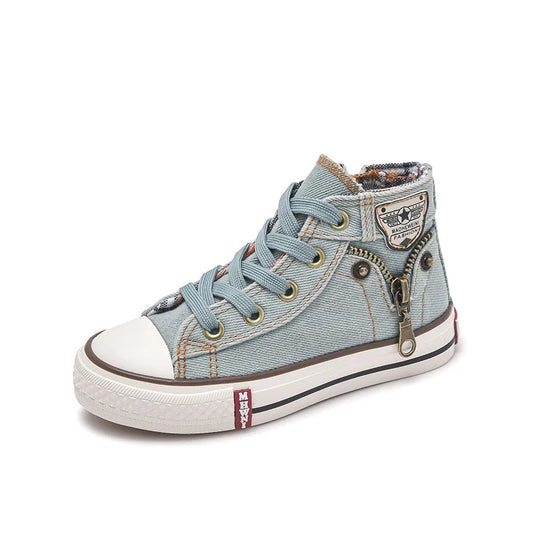 Children's High-top Canvas Shoes  Boys Baby Shoes Graffiti 2023 New Spring and Autumn Girls ShoesNon-slip Sneakers