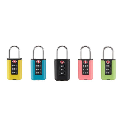 TSA Customs Code Lock for Travel Luggage Password Changeable black Lock Contrast Design Padlock 3 Digit Combination Lock