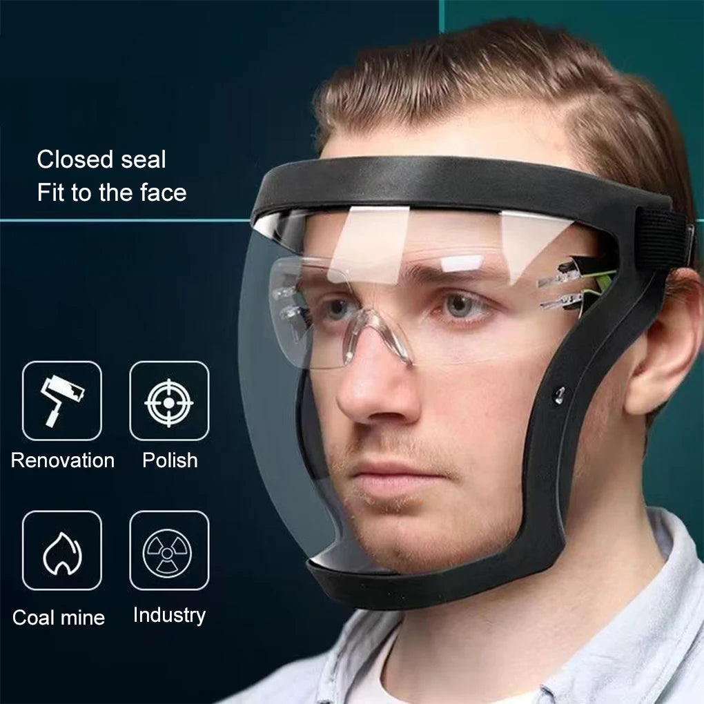 Máscara de protección facial completa antiniebla con filtro antisalpicaduras máscara antigotitas gafas para la cabeza gafas esféricas espaciales