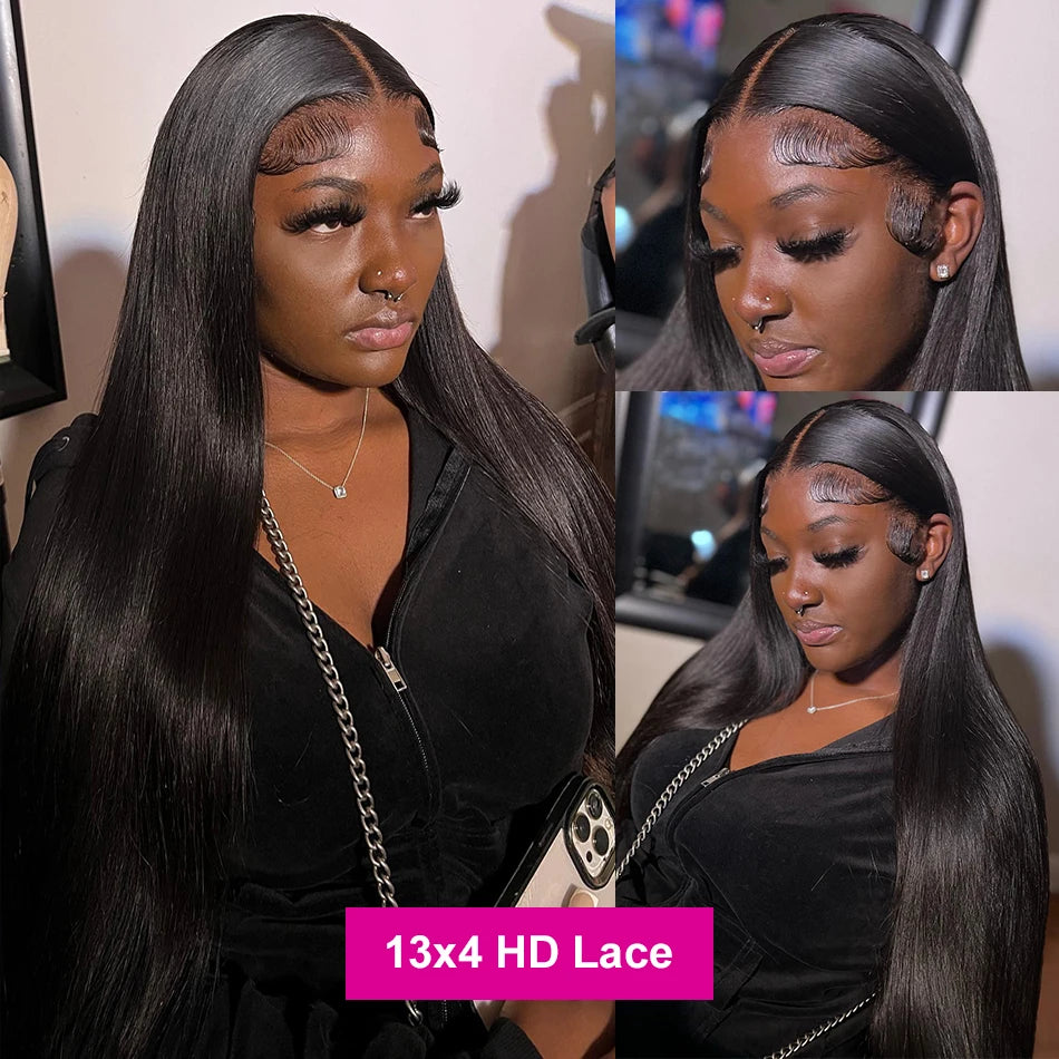 Peruca lace frontal cabelo humano liso hd - Densidade 250%