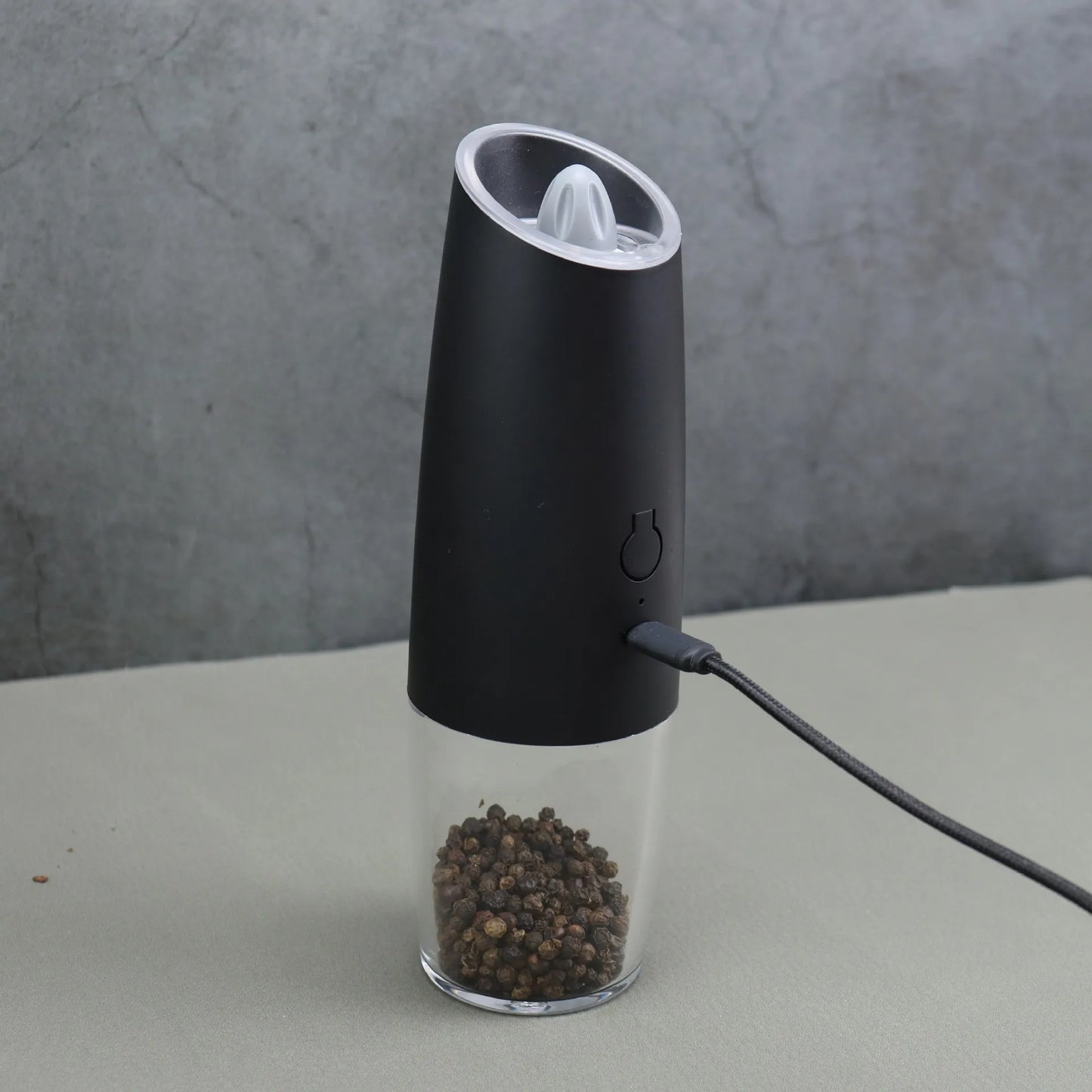 Molinillo de pimienta eléctrico, molinillo de sal y pimienta, recargable por USB, molino de especias de aspereza ajustable con luz LED, herramienta de cocina, 2 unidades