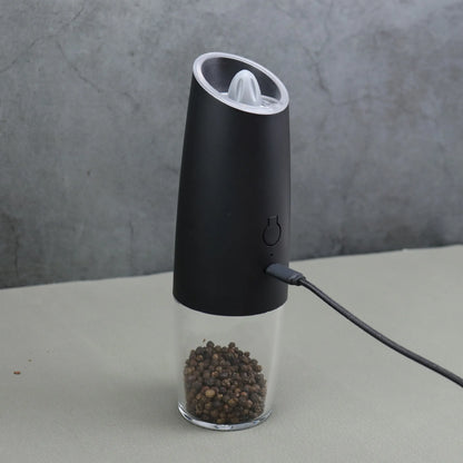 Molinillo de pimienta eléctrico, molinillo de sal y pimienta, recargable por USB, molino de especias de aspereza ajustable con luz LED, herramienta de cocina, 2 unidades