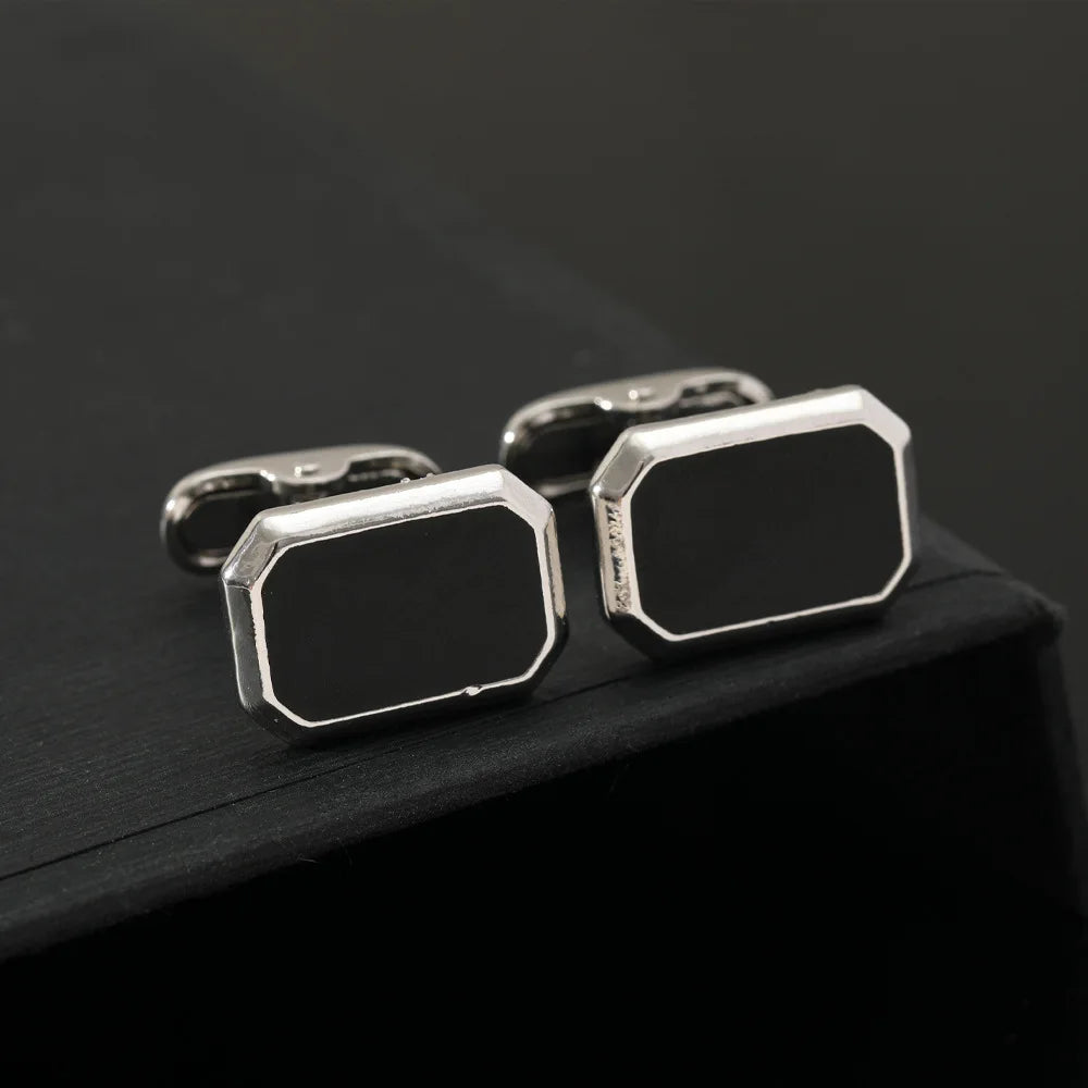 1Pair French Square Cufflinks Fashion Men's Business Banquet Suit Shirt Cuffs Buttons Luxury Wedding Cuff Links Gifts 2024 Trend