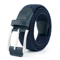 105cm Adjustable Buckle Braided Belts Unisex Jeans Trousers Pants Strap Women Men Metal Lock Waistbands Stretch Woven Belt