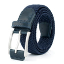 105cm Adjustable Buckle Braided Belts Unisex Jeans Trousers Pants Strap Women Men Metal Lock Waistbands Stretch Woven Belt