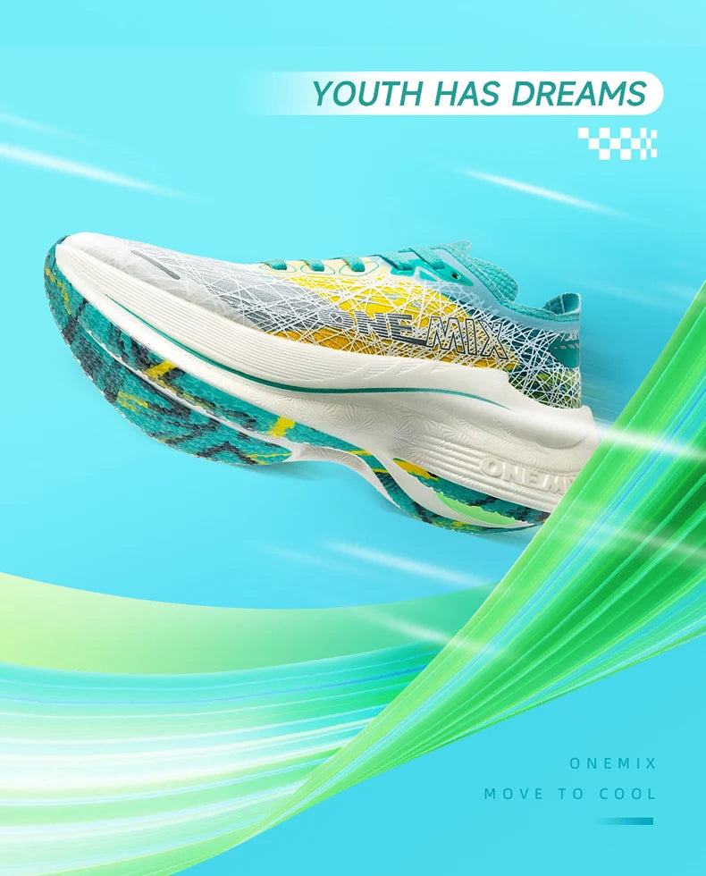 ONEMIX 2025 Marathon Carbon Plate Running Shoes Shock Absorption Ultra-light Sports Rebound Technology Outdoor Men Sneakes