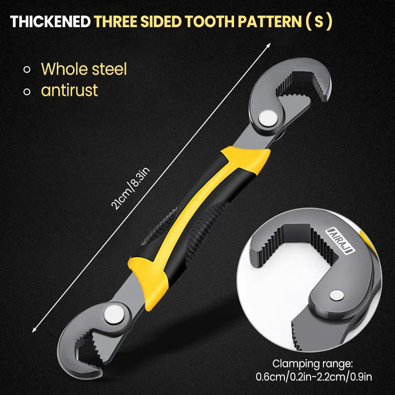 AIRAJ Universal Wrench Multifunctional Opening Wrench Adjustable Ratchet Spanner Hand Repair Tools