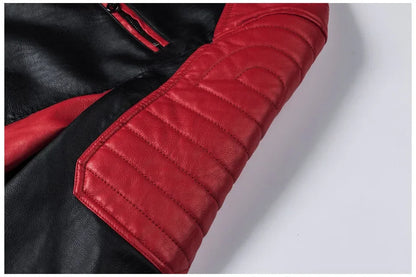 2022 Fashionable Casual Men's Leather Jacket Splice Motorcycle Amazon Vintage Cross-Border Spring Autumn Thin Style Wear