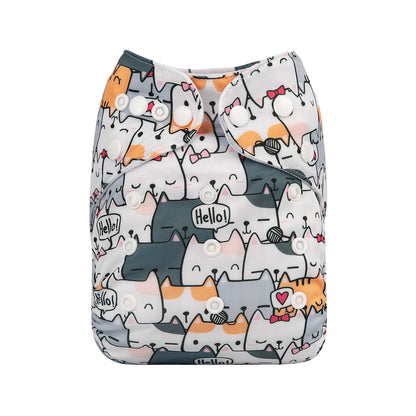 Pañal de tela reutilizable ALVABABY para bebé, lavable, de 3 a 15 kg, con 1 inserto de microfibra.
