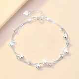 Vintage 925 Sterling Silver Bracelet for Women, Original Lucky Beads Ball, Adjustable Bracelets, Designer Jewelry, Luxury Gifts 