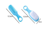 Juego de 2 cepillos y peines para bebé, portátiles, para recién nacidos y niños pequeños, cepillo de pelo suave, masajeador de cabeza, suministros para el cuidado del cabello de bebés y niños.