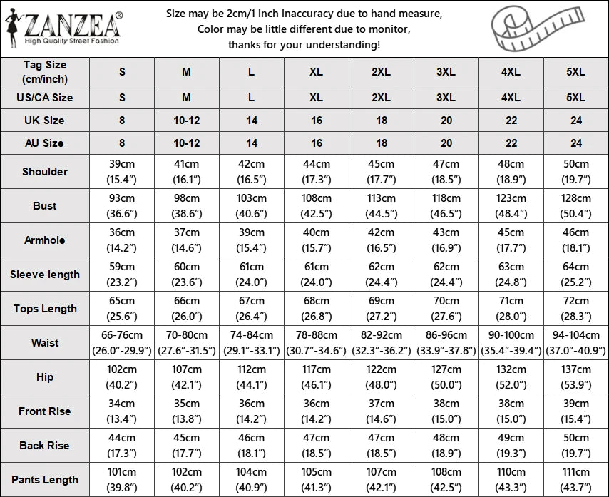 ZANZEA Plus Size 5XL Womens Casual Pant Suits Long Sleeve Shirt & Elastic Waist Pant 2 Pieces Sets Spring Solid Color Outfits