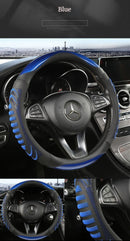 Three-dimensional Honeycomb Steering Wheel Cover  Durable Leather Cover with Anti-slip Linning Universal 14.5-15in