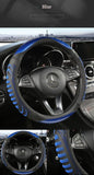 Three-dimensional Honeycomb Steering Wheel Cover  Durable Leather Cover with Anti-slip Linning Universal 14.5-15in
