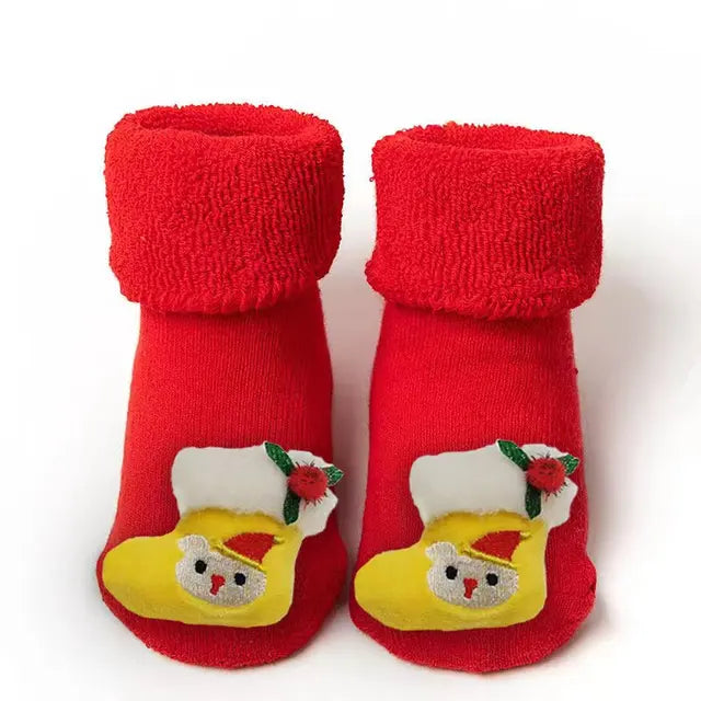 Calcetines de algodón antideslizantes para bebé, calcetines navideños para recién nacidos, bebés, niños pequeños, niñas y niños. 