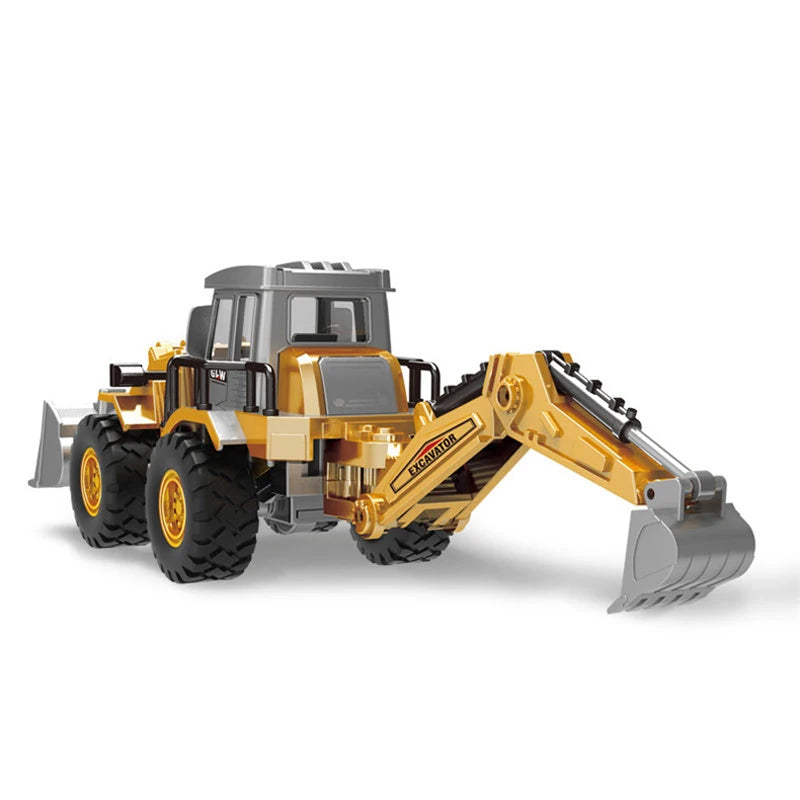 2 in 1 Toys for Boys Alloy Tractor Kids Excavator Bulldozer Miniature Truck Model Diecast Engineering Vehicle Children Gifts