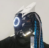 Capacete Cyberpunk com LED – Máscara para Festas, Halloween, Natal e Cosplay – Presente para Adultos
