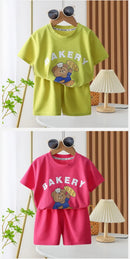 2Pcs Children Tshirt Shorts Sets Baby Summer Clothes Boy Girl Fashion Short Sleeve Pants Suit Leisure Outfits Kids Costume