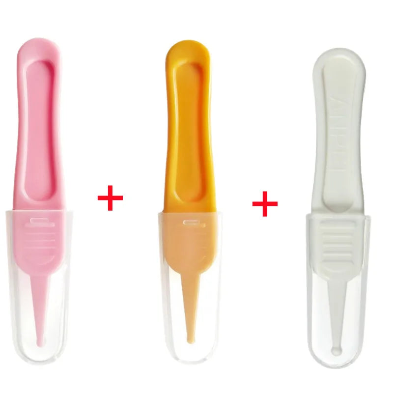 Baby Nose Cleaning Tweezers Infant Ear Nose Navel Clean Tool Safe Baby Dig Booger Clips Snot Removal Newborn Cleaning Supplies