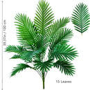 52-125cm/49.2in  Artificial Palm Tree Tropical Fake Plant Green Plastic Palm Leaf Branches Suitable for Home Garden Decoration