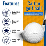 Caiton 50pcs 2-Layer Golf Balls - 332 Dimple, Max Distance, Spin Control, Durable, Precision - For Golf Training & Play