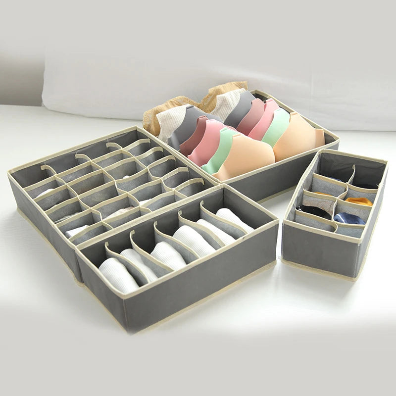 Organizador para ropa interior, calcetines, sujetadores, pantalones, bufandas, corbatas, caja de almacenamiento, organizador de cajones para armario, estuche plegable para organizador de ropa interior.