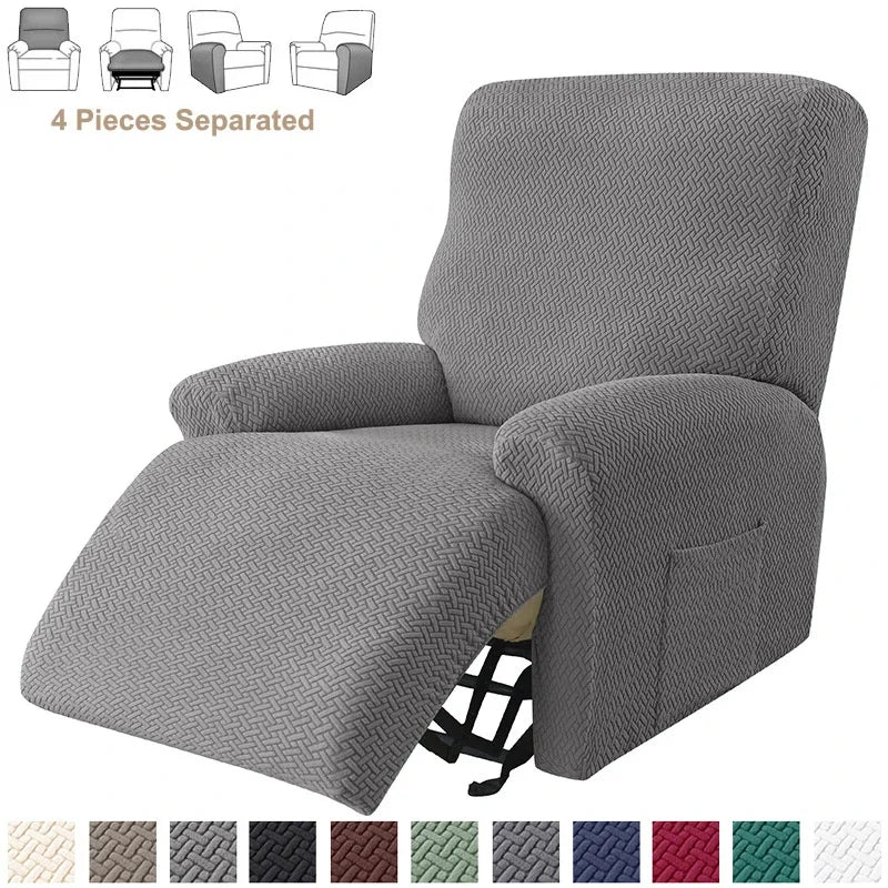 Jacquard Stretch Recliner Sofa Covers Elastic Split Armchair Chair Cover Non-Slip Chairs Slipcovers for Living Room