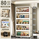 Storage Cabinet Folding Storage Box Home Living Room Toy Cabinet Storage Rack Snack Cabinet Installation-Free Kitchen Storage Cabinet Folding Storage Cabinet Organizer