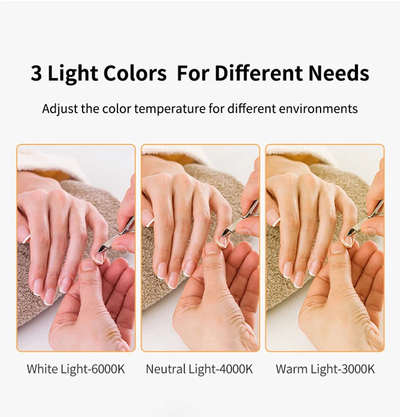 48W Half Moon Lamp For Nail Desk Dimmable 3000K-6000K Makeup Manicure Beauty Salon Touch Switch LED Light Half Moon Nail Lamp