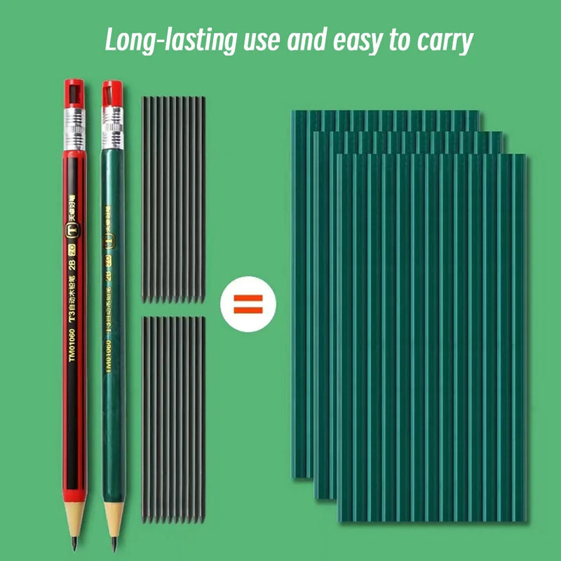 2.0mm Mechanical Pencils Set 2B Automatic Student Pencils with Sharpener Color Pencil Leads School Pens Kawaii Cute Stationery