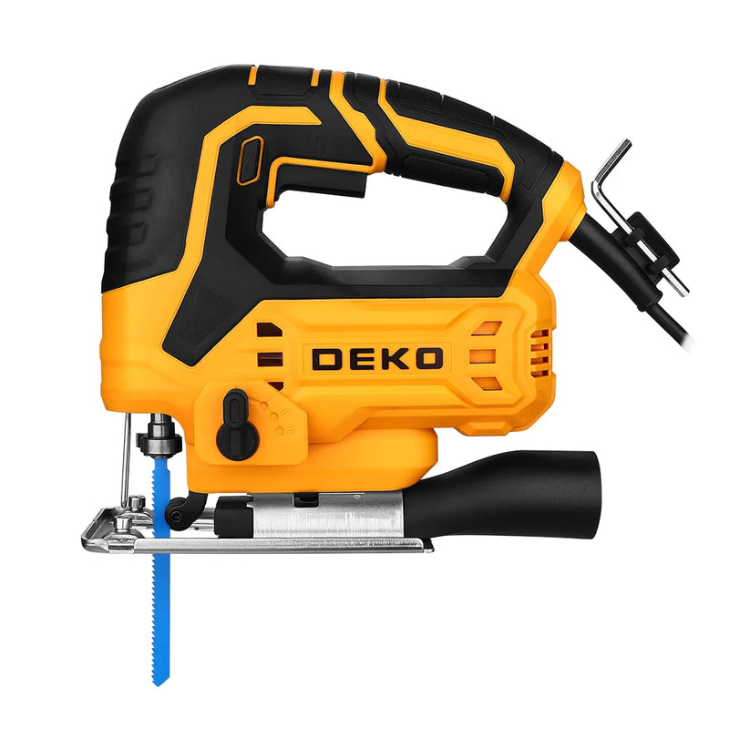 DEKO 220V DKJS55XL65 550W JIG SAW Woodworking Electric Tools Electric Saw With Guide Ruler Saw Blade Allen Wrench