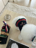 FATHIN Dog Princess Dresses Puppy Bow Knot Dress Luxury Pet Skirt Striped Dresses for Small Medium Cats